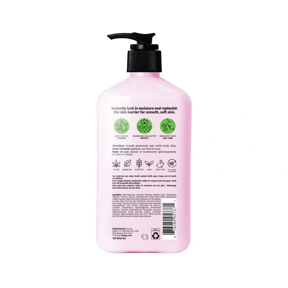 Hempz Dark Red Cherries Body Moisturizer - Pink New Sealed